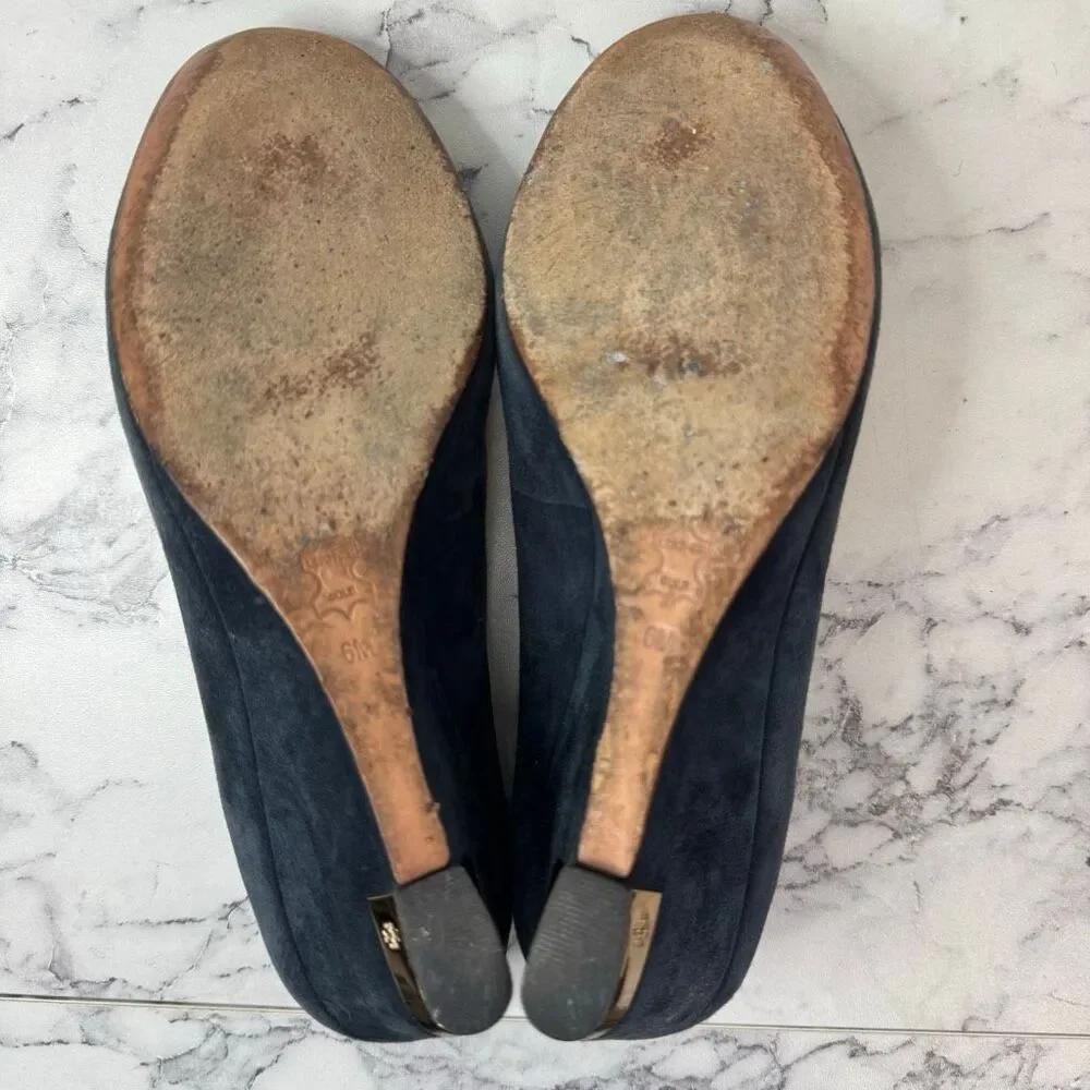 Tory Burch Astoria Suede Wedge Pumps 6